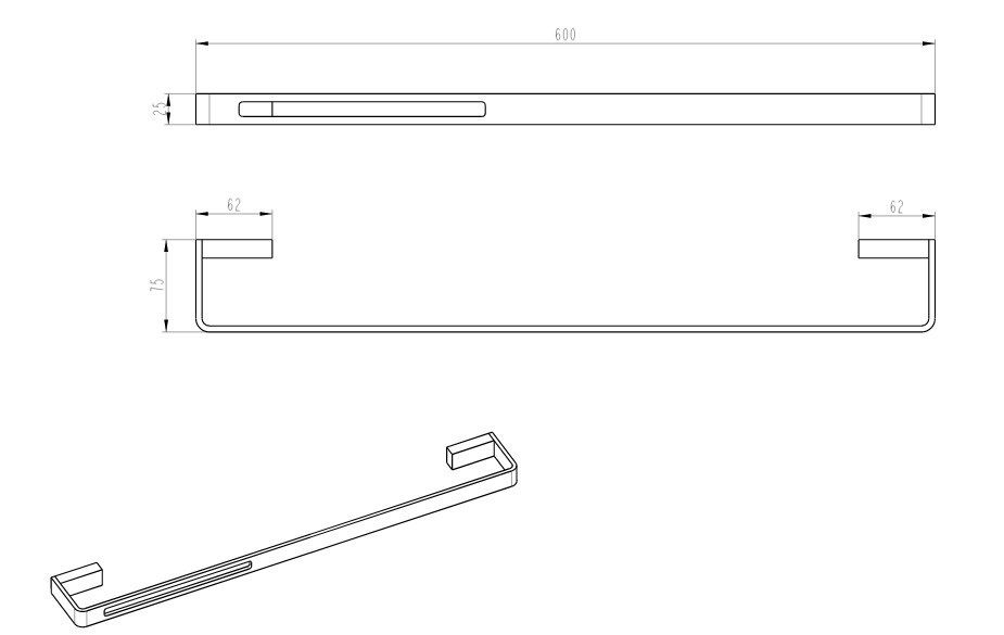 Приобрести boheme полотенцедержатель q 60 см, черный хром 10942-sgm