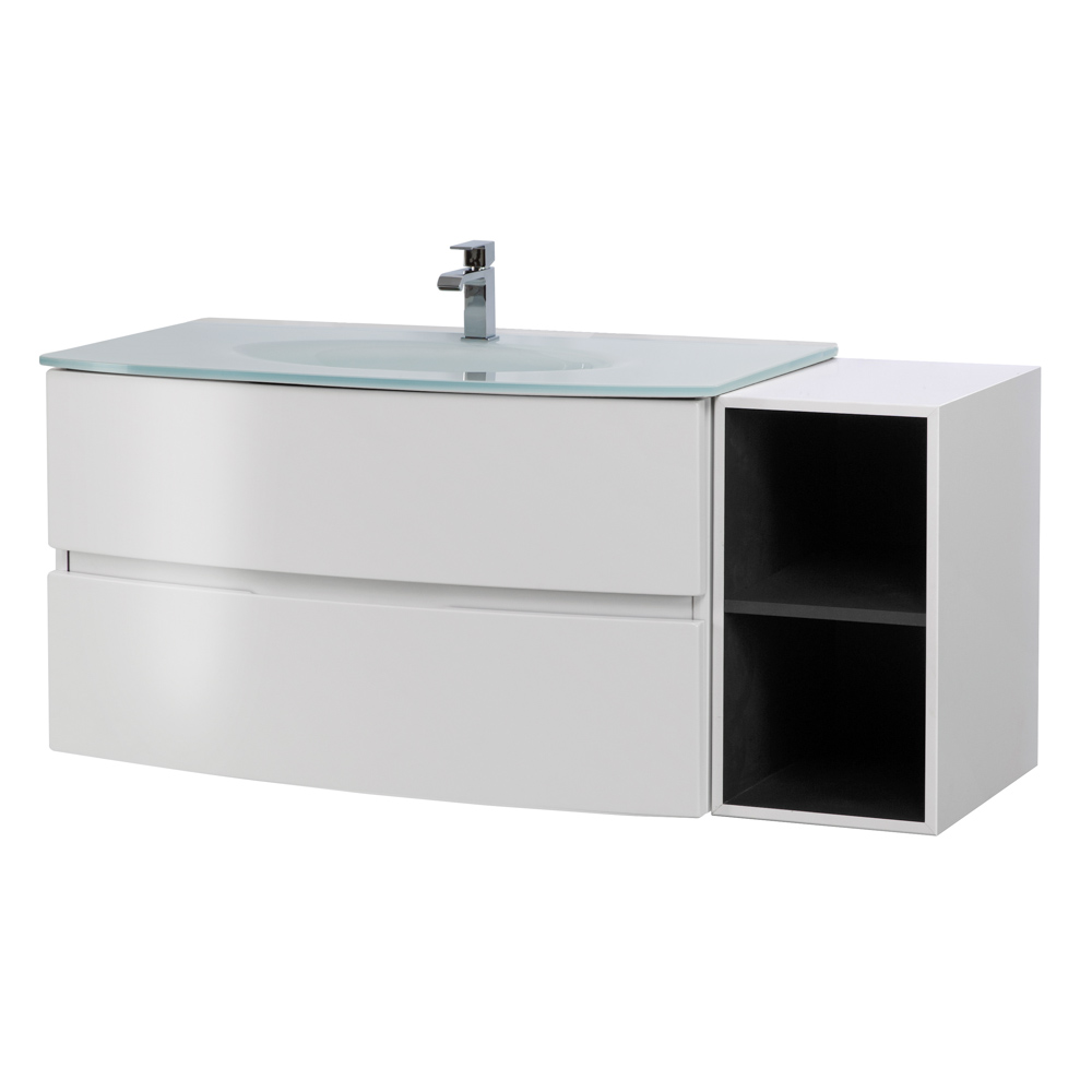 Приобрести cezares тумба подвесная с раковиной elettra 130 см bianco opaco, стекло, белая 55525