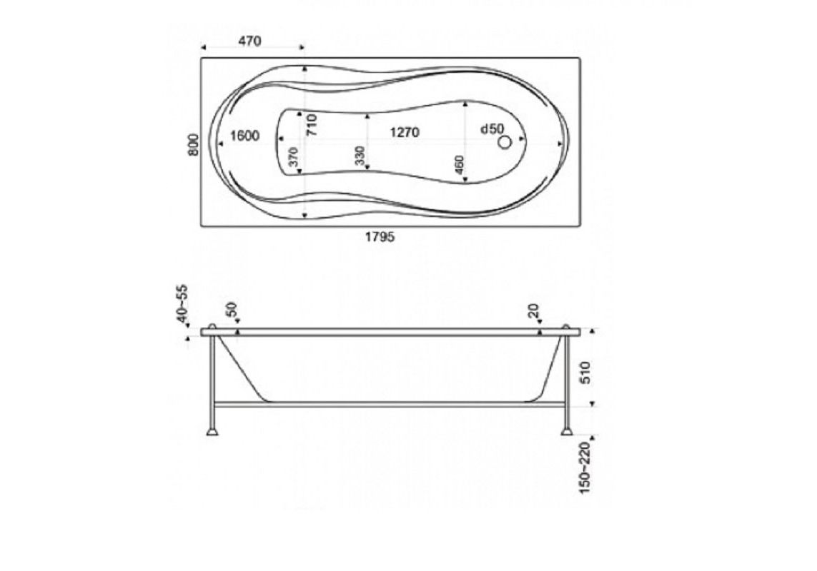 Приобрести акриловая ванна bas ямайка 180*80