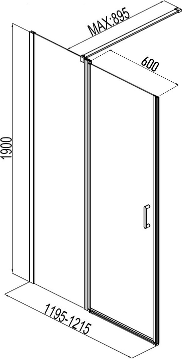 Приобрести aquanet душевая дверь cinetic ae12-n-120h190u-ct 1200, прозрачное стекло