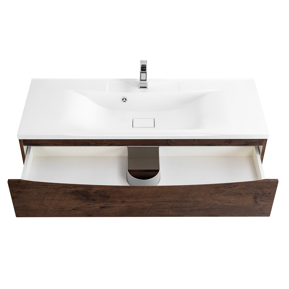 Приобрести belbagno тумба с раковиной marino 110 см, подвесная rovere moro, белая раковина