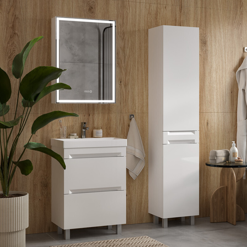 Приобрести equil пенал напольный corner 40 см, с бельевой корзиной, белый pncrnr40.kz-06