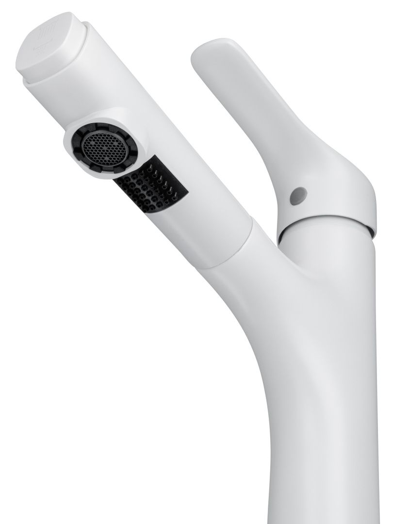 Приобрести смеситель для раковины с выдвижным изливом wonzon & woghand, белый матовый (ww-ae4151-mw)