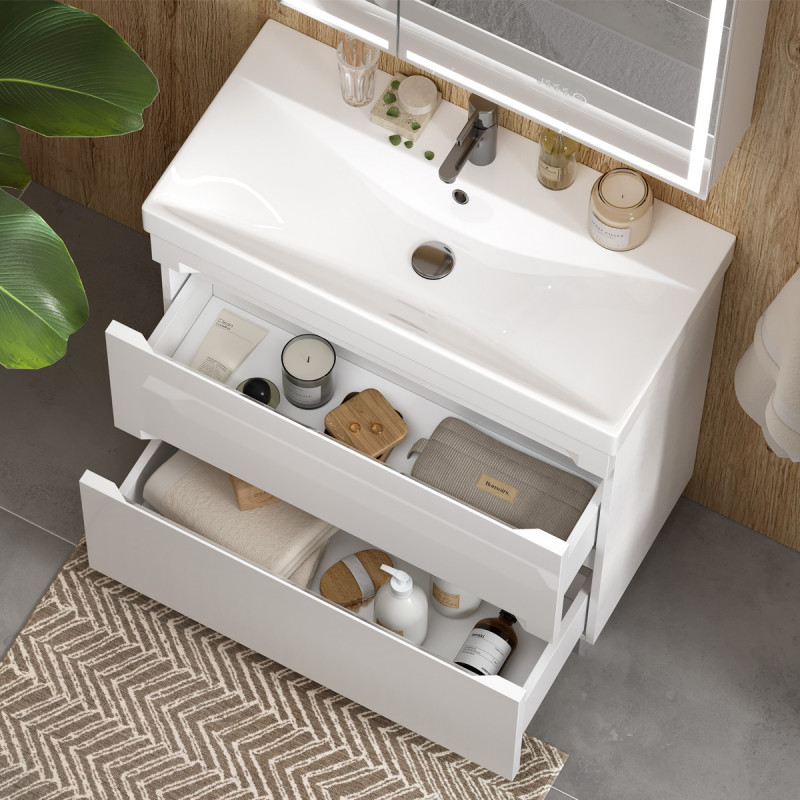 Приобрести equil тумба напольная с раковиной corner 80 см, белая tpcrnr80.2y-06