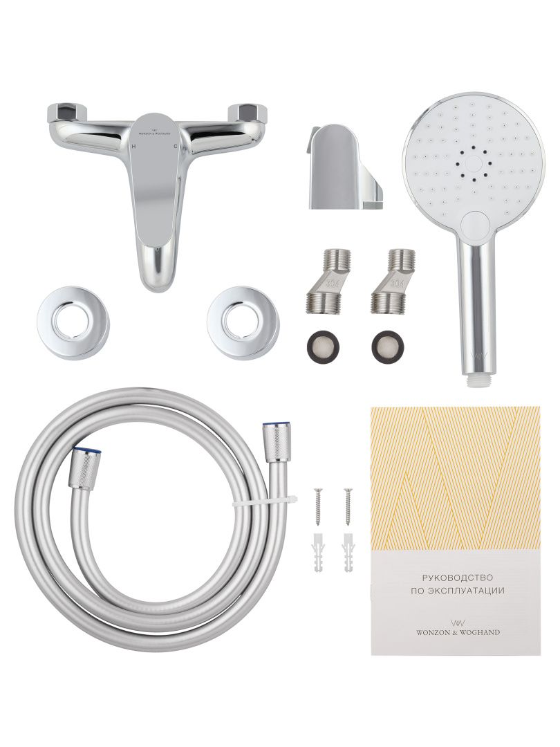 Приобрести смеситель для ванны с душем wonzon & woghand alfa, хром (ww-ae3204-cr)