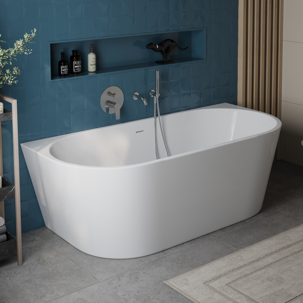 Приобрести belbagno акриловая ванна 140х75 см, пристенная, белая bb710-1400-750
