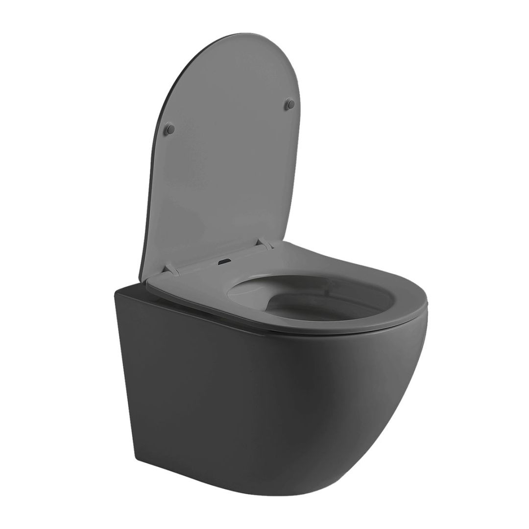 Приобрести vincea унитаз подвесной globo, ультратонкое сиденье, микролифт, антрацит матовый vt1-14sma
