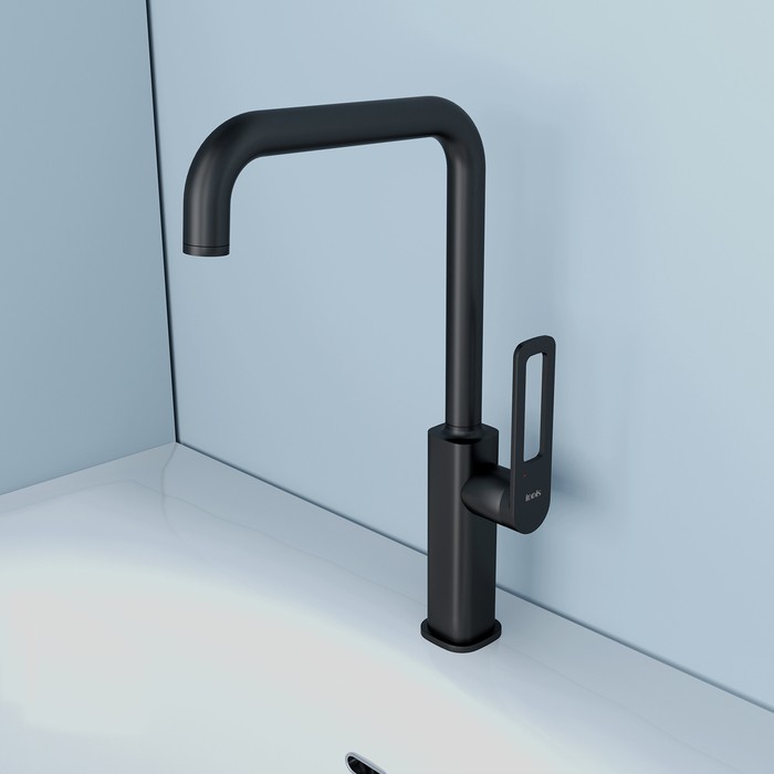 Приобрести iddis смеситель для кухни slide 370мм, черный матовый slibl00i05