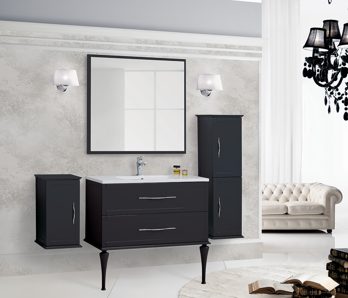 Приобрести cezares тумба подвесная с раковиной tiffany 100 см nero grafite, темный графит 54952