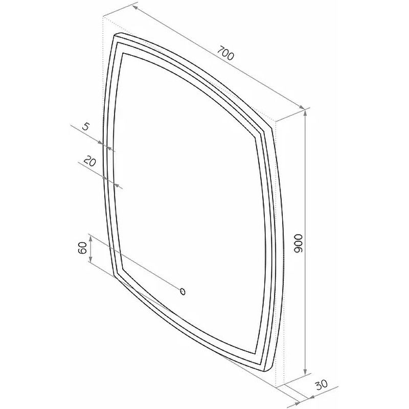Приобрести continent зеркало с подсветкой dream 70х90 см, сенсорный включатель, белое