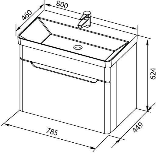 Приобрести aquanet тумба с раковиной софия 80 см, белая 00212587