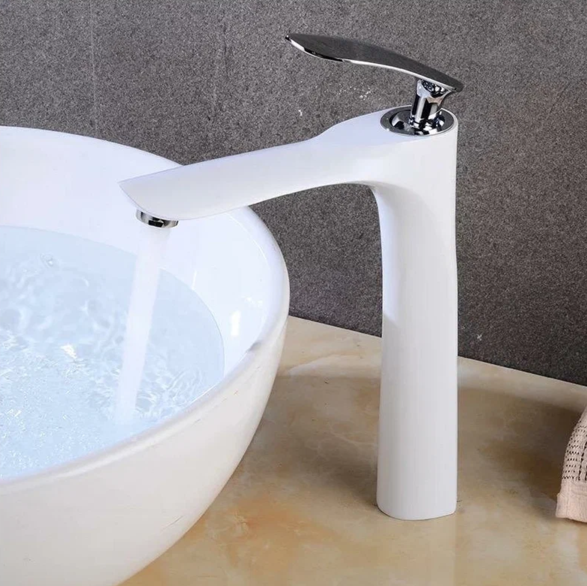 Приобрести grocenberg смеситель для раковины, высокий, белый\хром gb3001wc