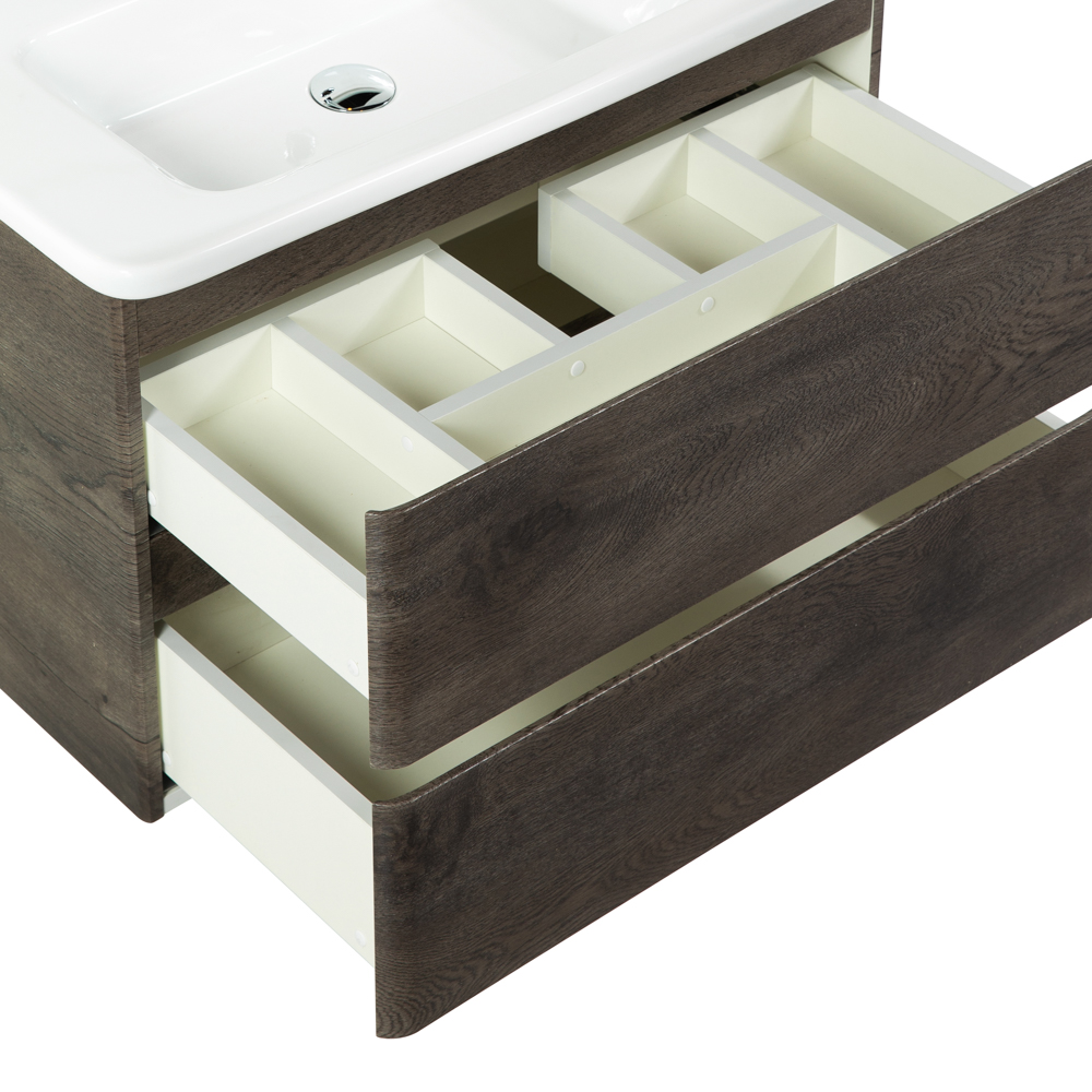 Приобрести belbagno тумба с раковиной albano-cer 80 см, подвесная rovere nature grigio, белая раковина