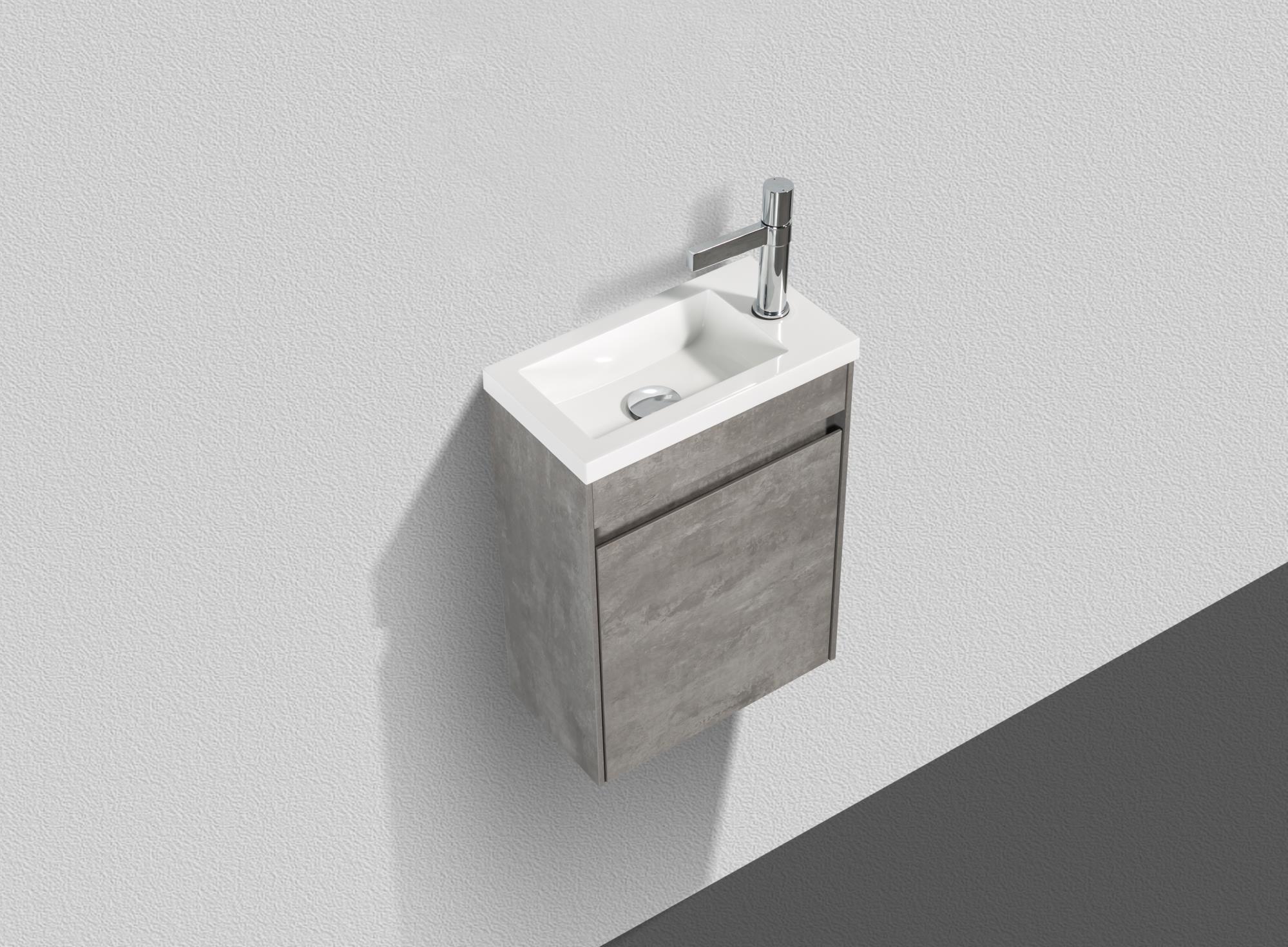 Приобрести belbagno тумба с раковиной pietra mini 46 см, подвесная с дверью 46-l stucco cemento, белая раковина