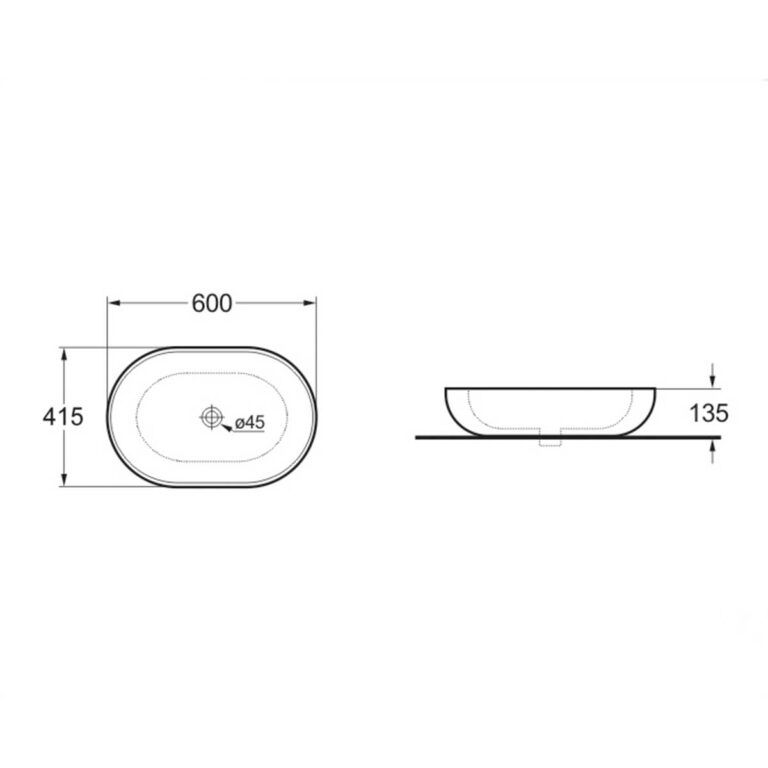Приобрести vincea раковина накладная 60х41 см, антрацит матовая vbs-113ma