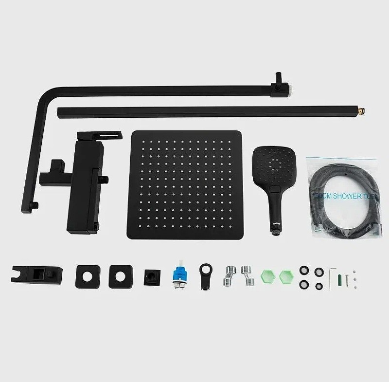 Приобрести gappo душевая система g2417-6 с изливом, черный 27733