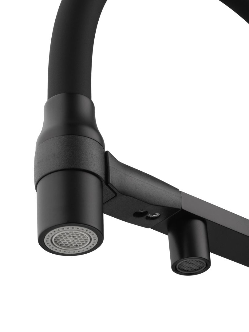 Приобрести смеситель для кухни с гибким изливом и подключением фильтра wonzon & woghand, черный матовый (ww-88458013-mb)