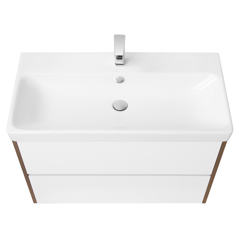 Приобрести акватон тумба c раковиной сканди 90 белая, дуб рустикальный