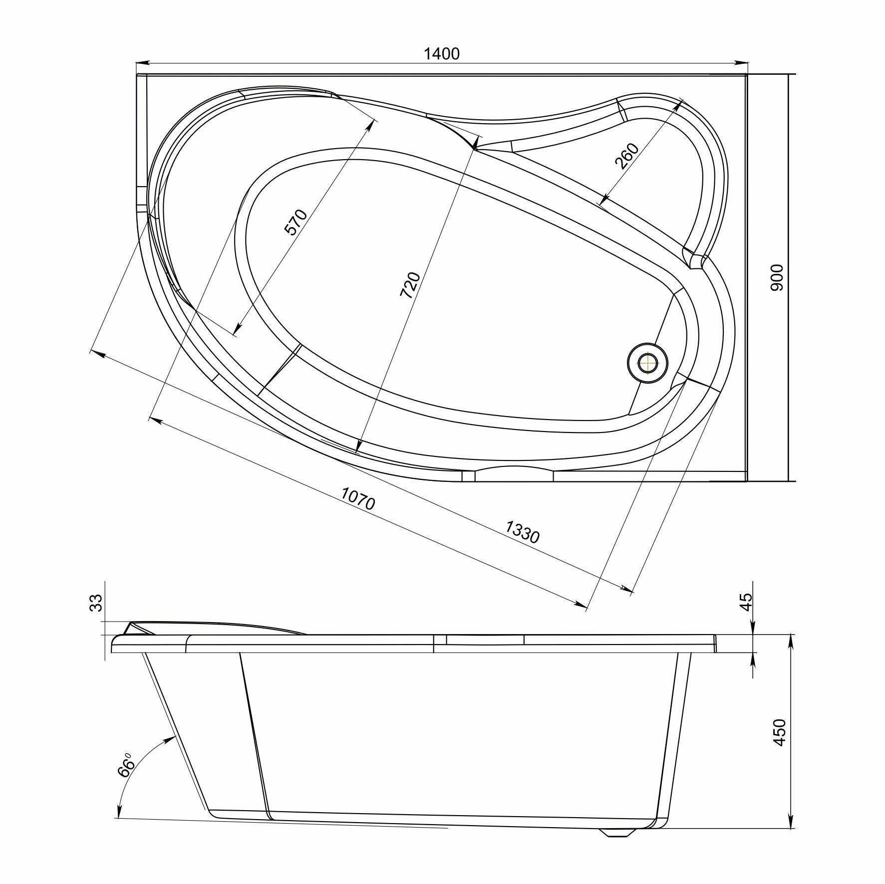 Приобрести mirsant ванна акриловая ялта 140*90 см, белая, правая ут000038491