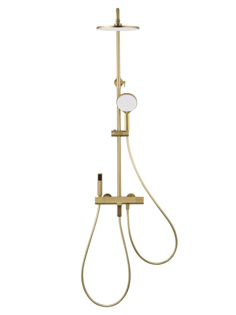 Приобрести душевая система с термостатом wonzon & woghand the one, брашированное золото (ww-b3094-bg)