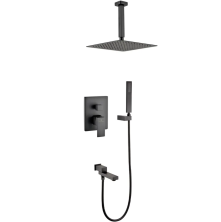 Grocenberg Встраиваемая душевая система, черная матовая GB5089BL-2