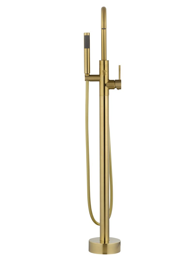 Приобрести смесители напольные для ванн и раковин wonzon & woghand stick, брашированное золото (ww-88649017-bg)