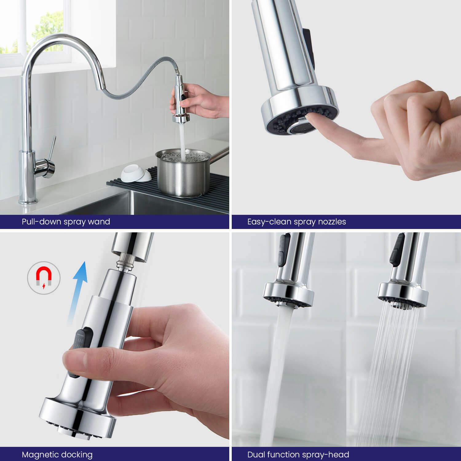 Приобрести смеситель для кухни с выдвижной лейкой timo saona 2316/00fl хром