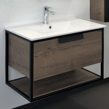 Приобрести сomforty тумба с раковиной бонн-75 дуб темный с раковиной