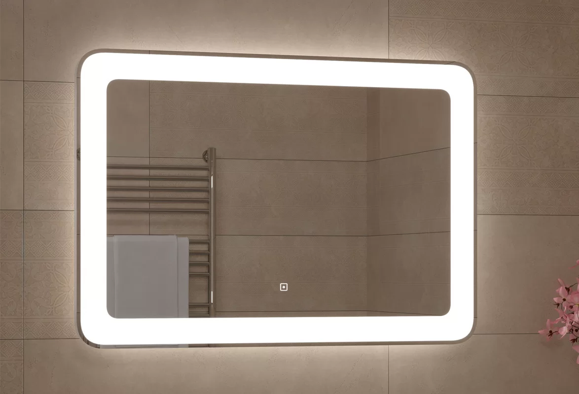 Приобрести continent зеркало с подсветкой velvette 100х70 см, белое