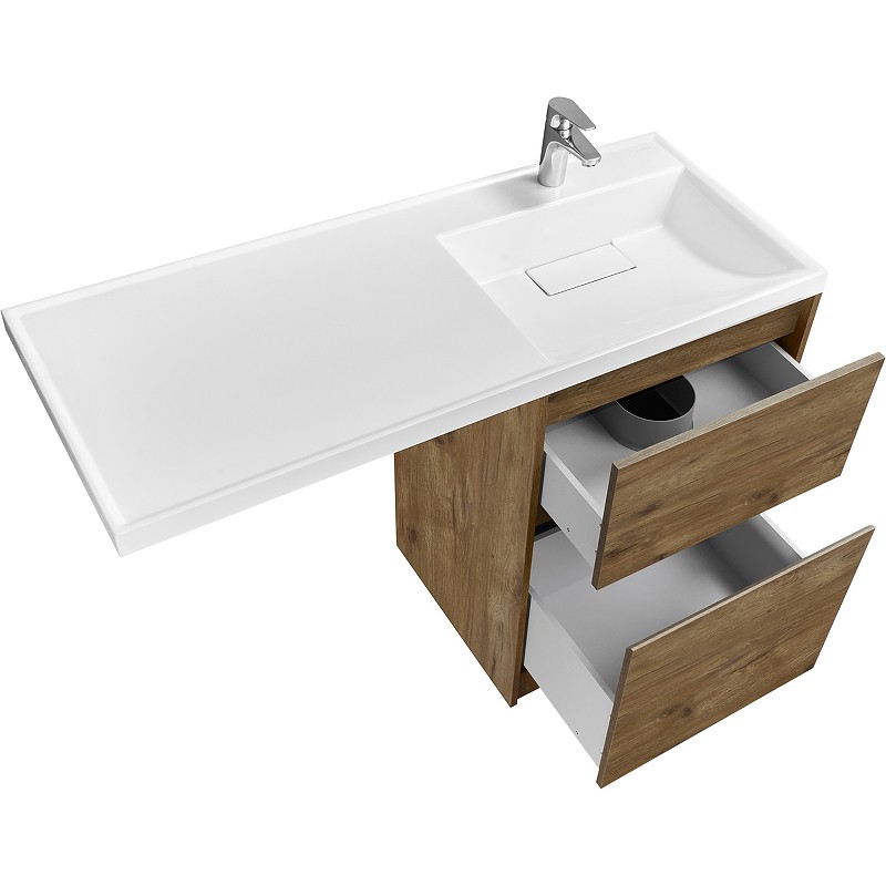 Приобрести тумба напольная с раковиной-столешницей акватон лондри 120 r/l, дуб рустикальный