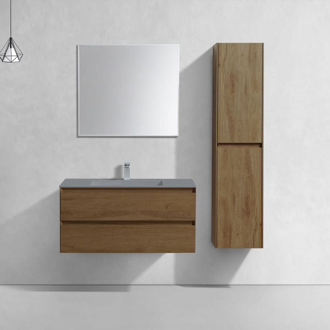 Приобрести vincea тумба подвесная luka 100 см, дуб табак с серой раковиной vmc-2l100to;vcb-13100g