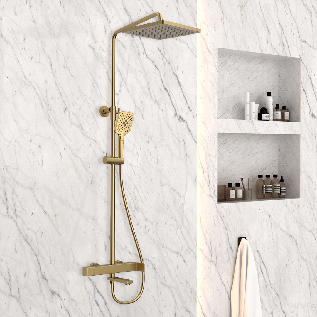 Приобрести vincea душевая стойка cube, брашированное золото vsfs-1c1bg