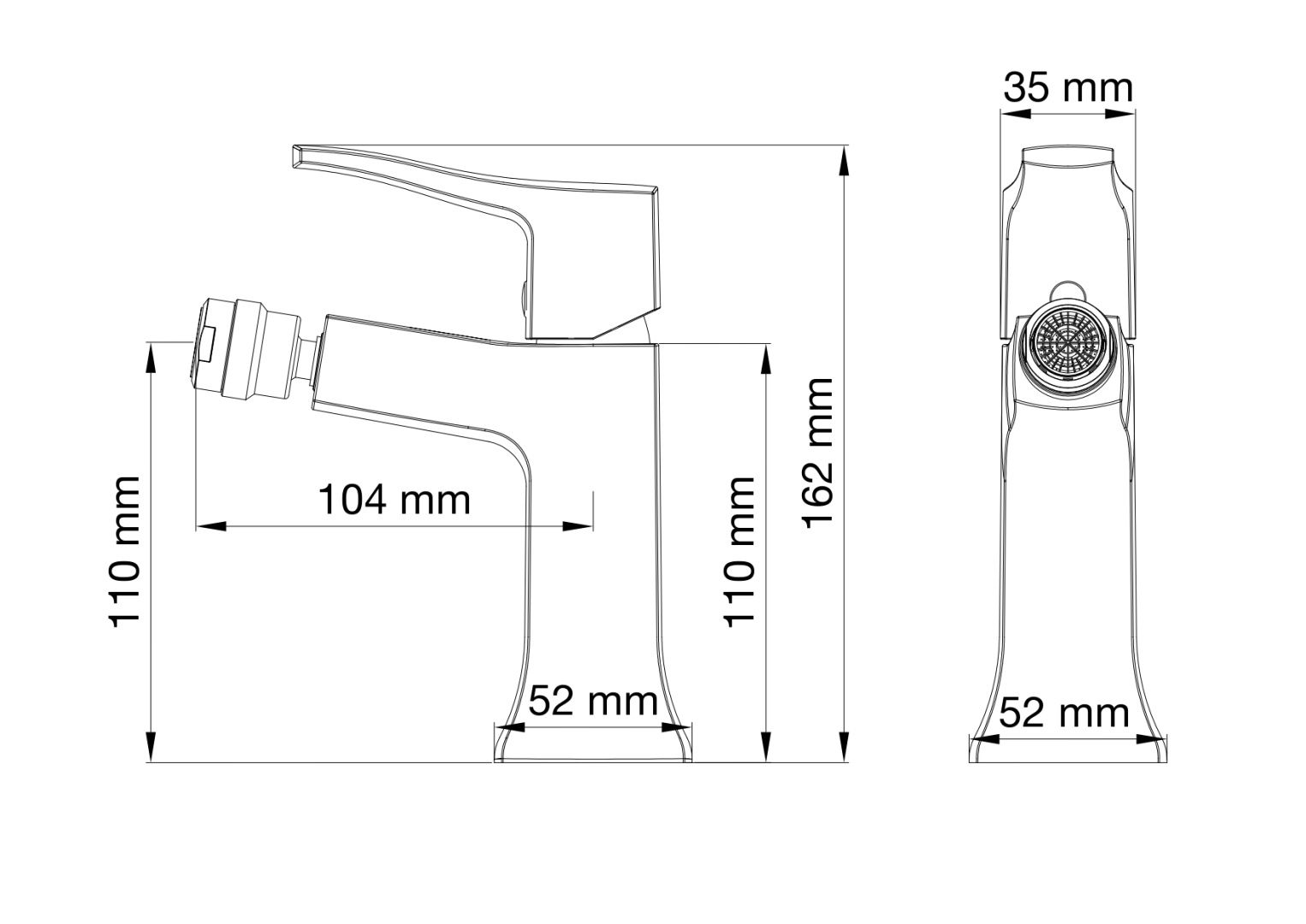 Приобрести смеситель для биде wonzon & woghand flex, темный графит (ww-88016072-bgm)