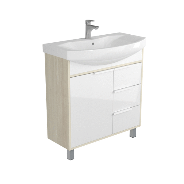 Приобрести тумба напольная с раковиной акватон рико 80 см 1a215401rib90, 1wh207783, белый/ясень