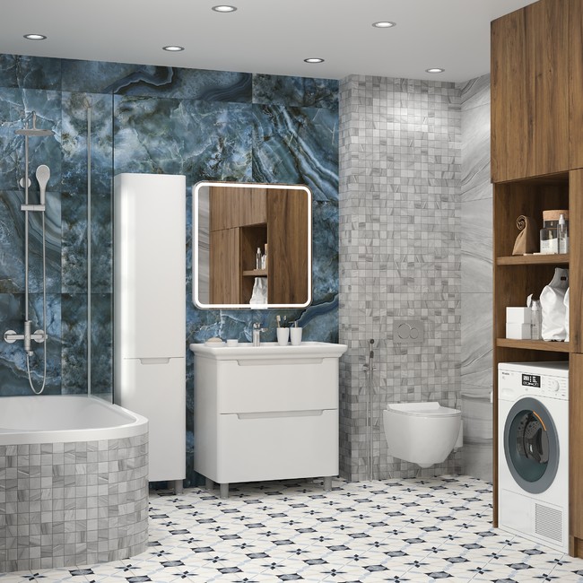 Приобрести briz зеркало albi 80х80 см, с подсветкой и подогревом, сенсорное включение , белое, пдз45-80