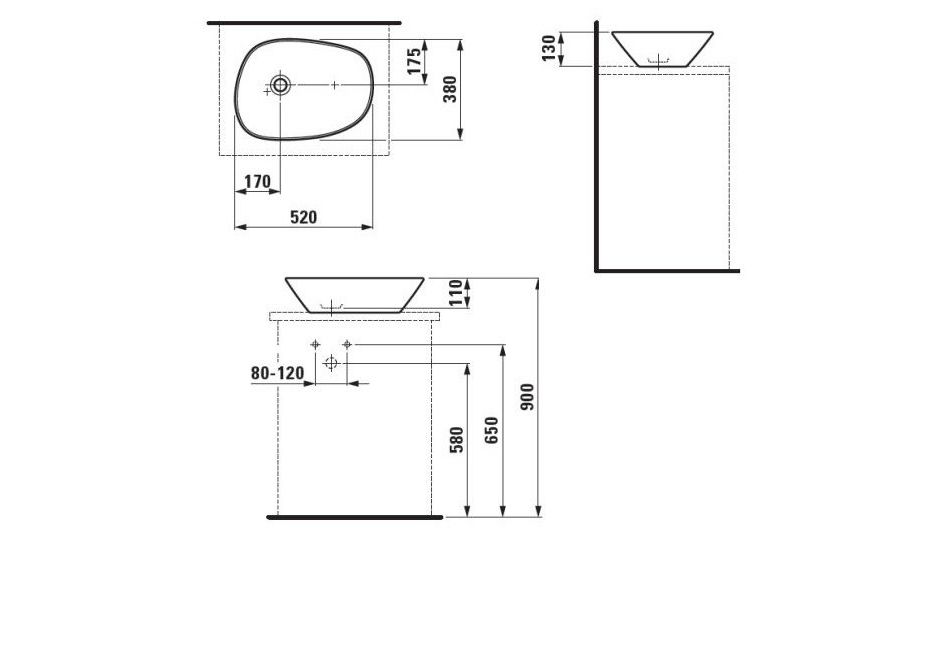 Приобрести раковина чаша laufen palomba 52 см