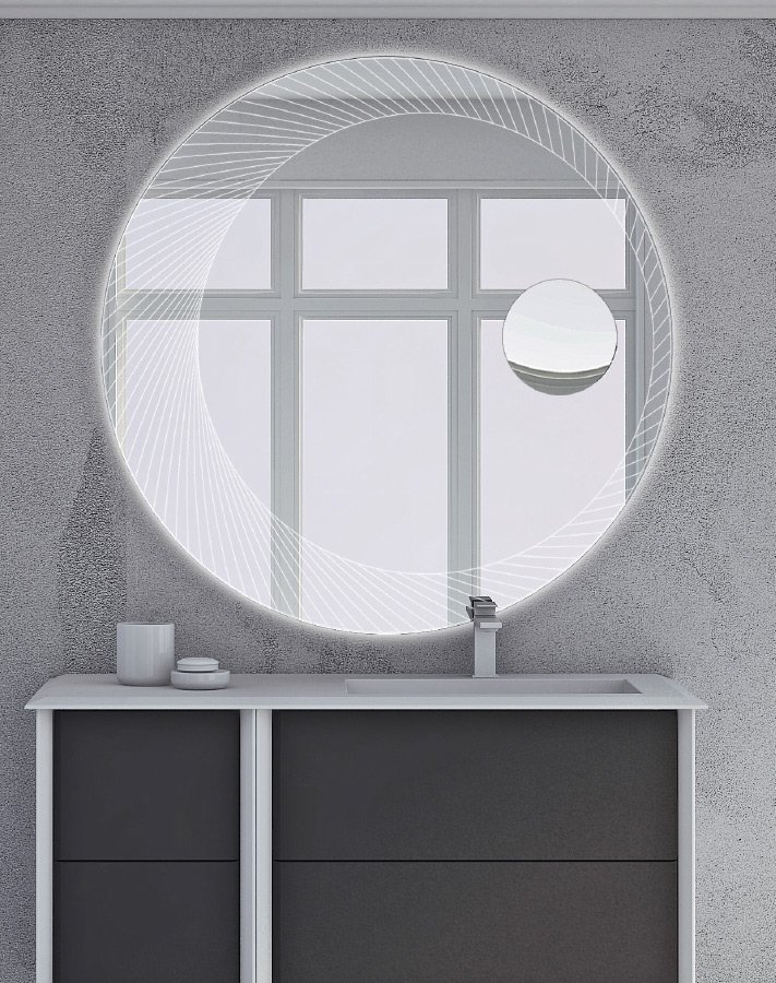 Приобрести cezares зеркало 100х100см, led подсветка, увеличительное зеркало 45011