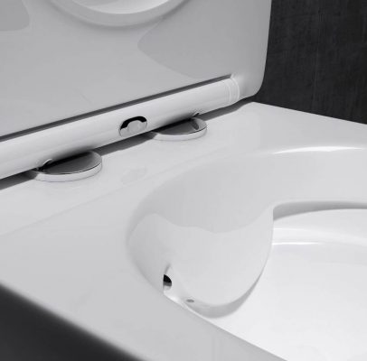 Приобрести унитаз подвесной безободковый с сиденьем ceramalux rimless 2617е