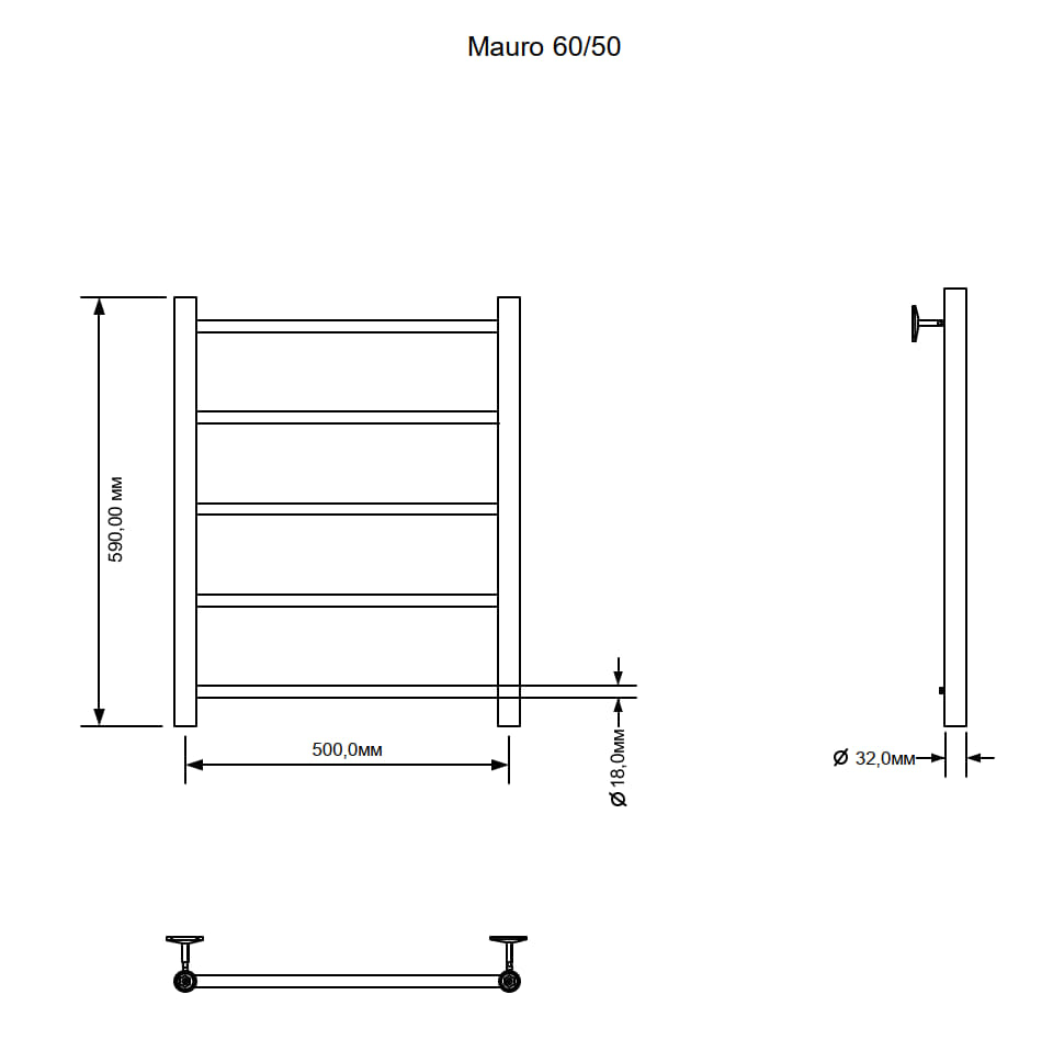 Приобрести aquanet полотенцесушитель электрический mauro 60х50 см тэн справа