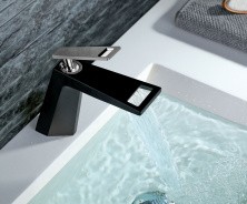 Смеситель для раковины Bronze de Luxe Quadro A919B, черный/хром