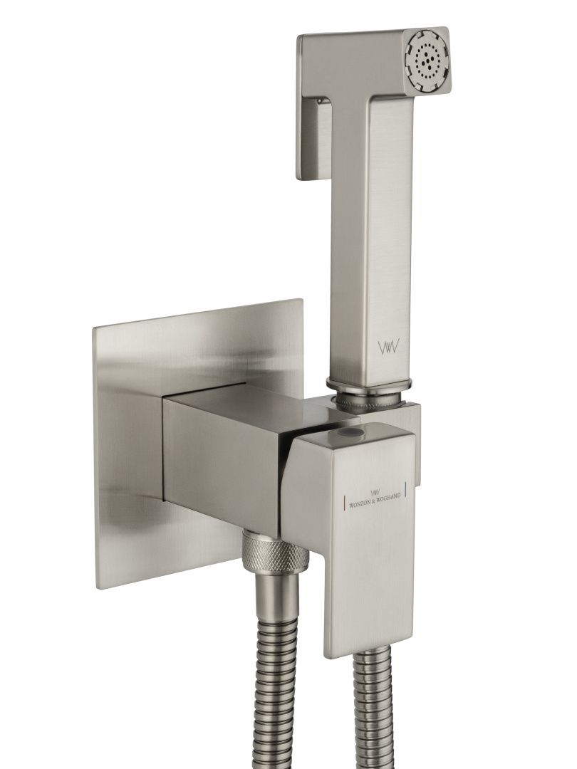 Приобрести смеситель с гигиеническим душем встраиваемый wonzon & woghand, брашированный никель (ww-88829903-bn)
