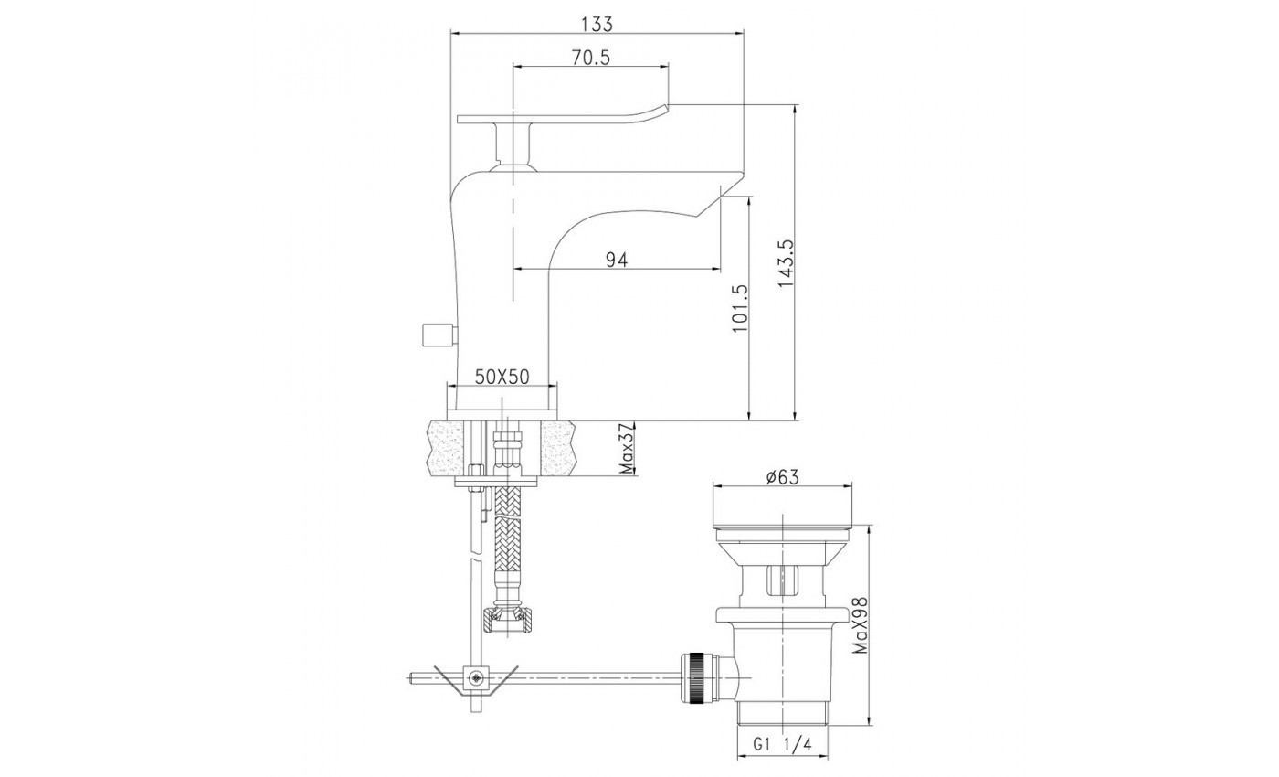 Приобрести lemark смеситель для раковины contest с донным клапаном, белый\хром lm5806cw