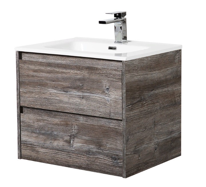 Приобрести тумба подвесная с раковиной belbagno kraft-600-2c-so-pp 60 см, pino pasadena