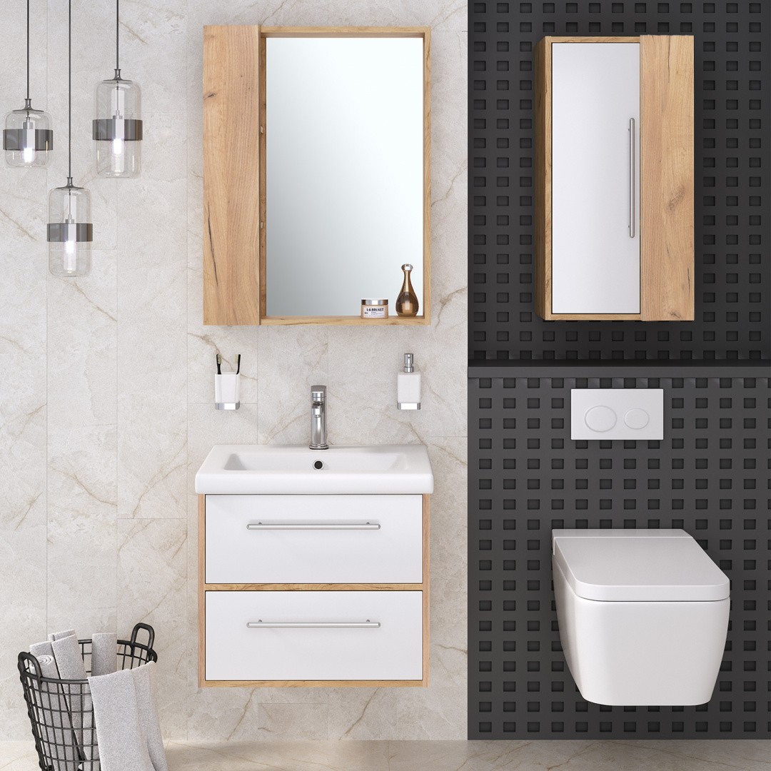 Приобрести комод подвесной melbourne 40 универсальный дуб/белый