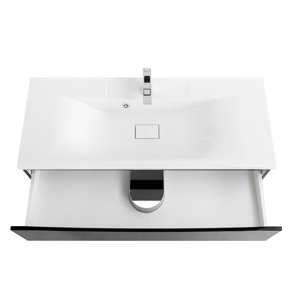 Приобрести belbagno тумба с раковиной marino 120 см, подвесная nero lucido, белая раковина