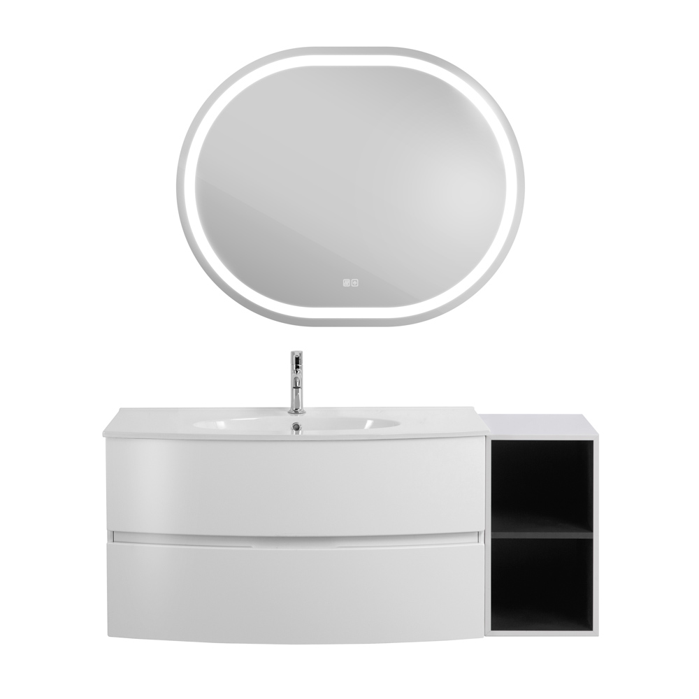 Приобрести cezares тумба подвесная с раковиной elettra 130 см bianco opaco, белая 55525