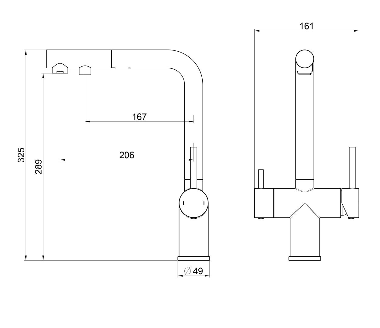 Приобрести смеситель с выдвижным изливом и подключением фильтра wonzon & woghand, хром (ww-88458018-cr)
