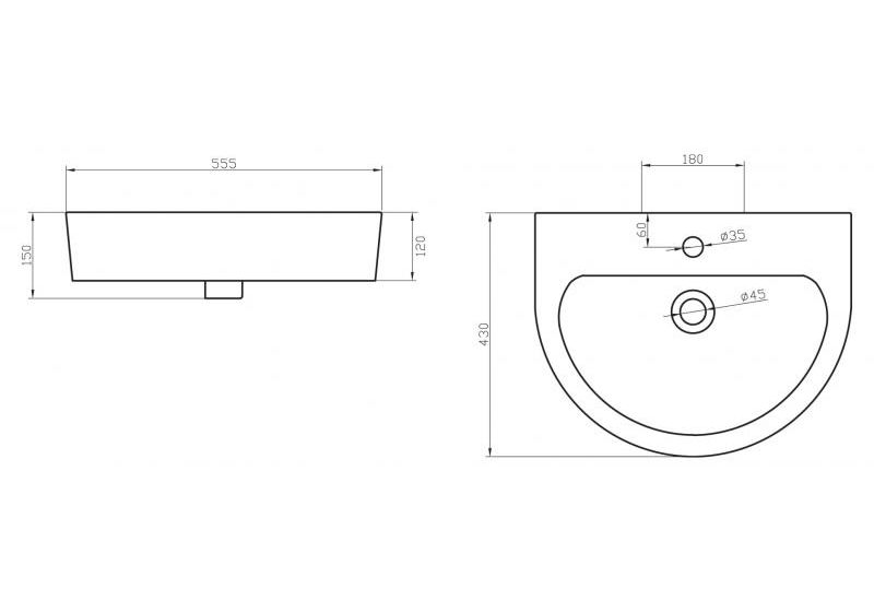 Приобрести раковина с пьедесталом belbagno marino 55 см