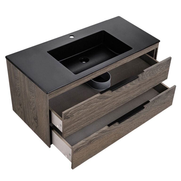 Приобрести vincea тумба подвесная chiara 100 см, дуб темный с черной раковиной vmc-2c2100ro;vcb-13100b