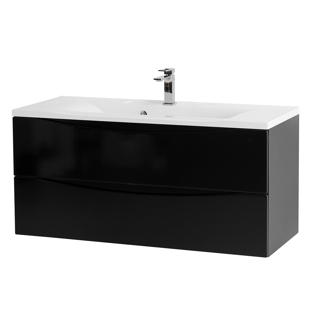 Приобрести belbagno тумба с раковиной marino 120 см, подвесная nero lucido, белая раковина